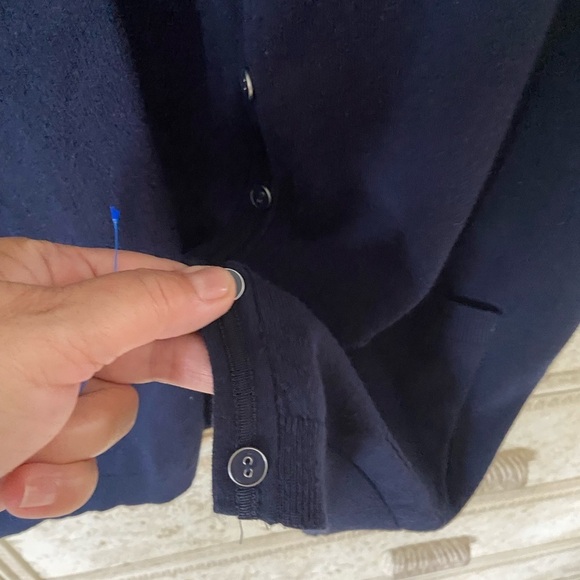 Talbots Pima Cotton navy blue cardigan, buttons, size XL Pettite - Picture 5 of 6